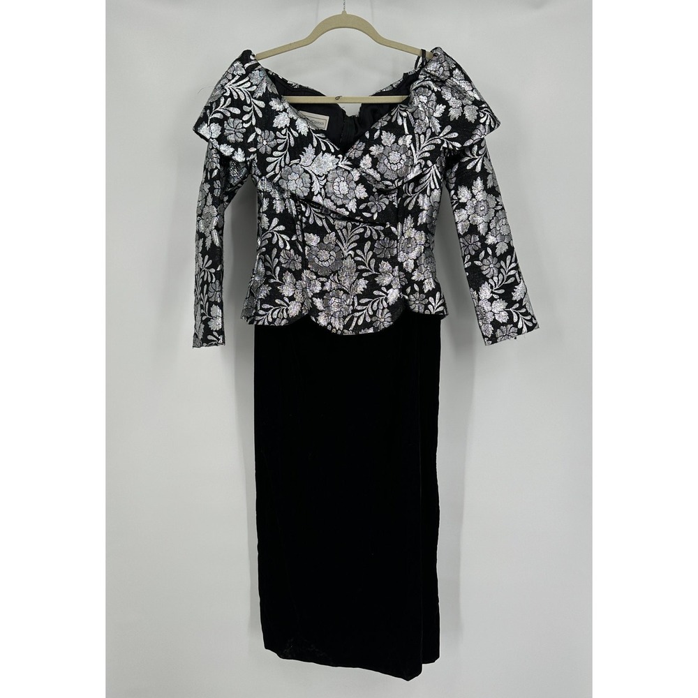 Scott McClintock Womens Old Money Dress Size 10 Velvet Formal Evening Floral